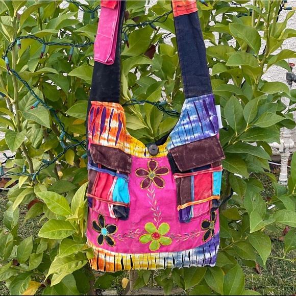 Colorful Flower Patchwork Bag Boho Purse - Picture 2 of 4